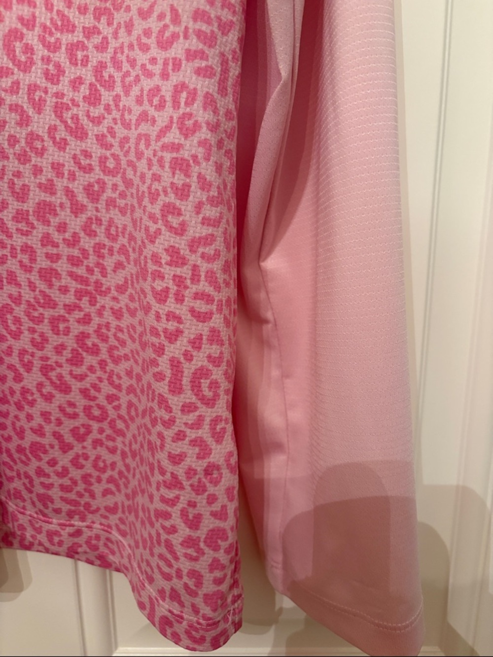 Sport Haley Pink Cheetah Print Half Zip Long Sleeve Pullover L - Picture 3 of 4